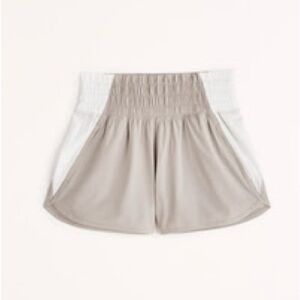 Abercrombie & Fitch Beige and White Athletic Shorts